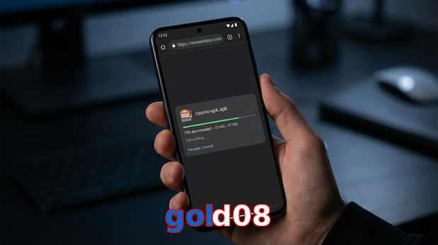 Main screen of Gold08 apk page for PK players